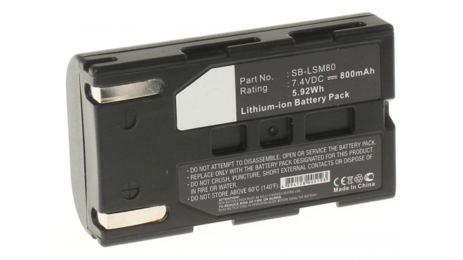 Аккумуляторные батареи для фотоаппаратов и видеокамер Samsung SC-D355Емкость (mAh): 800. Напряжение (V): 7,4