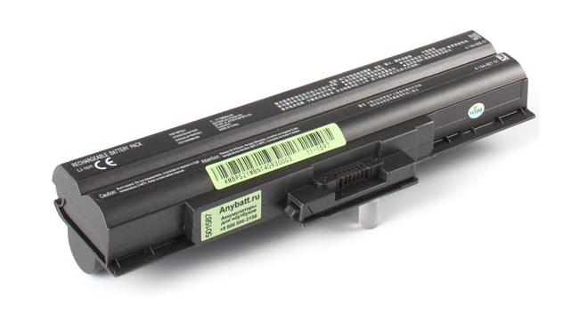 Аккумуляторная батарея для ноутбука Sony VAIO VPC-CW1E8R. Артикул 11-1597.Емкость (mAh): 6600. Напряжение (V): 11,1