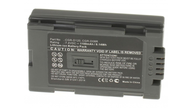 Аккумуляторные батареи для фотоаппаратов и видеокамер Panasonic NV-DS77BЕмкость (mAh): 1100. Напряжение (V): 7,4