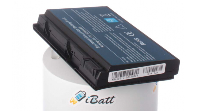 Аккумуляторная батарея для ноутбука Acer Extensa 7620G-5A2G25Bi. Артикул iB-A133H.Емкость (mAh): 5200. Напряжение (V): 11,1
