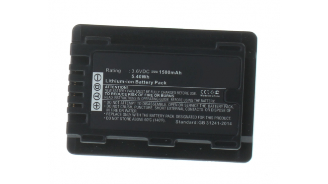 Аккумуляторные батареи для фотоаппаратов и видеокамер Panasonic HC-V210Емкость (mAh): 1500. Напряжение (V): 3,6