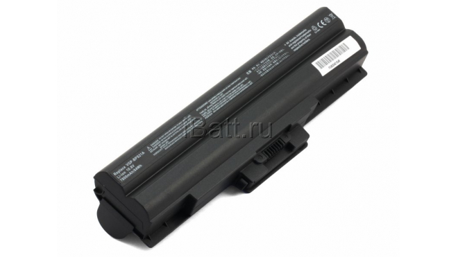 Аккумуляторная батарея для ноутбука Sony VAIO VPC-F113FX. Артикул 11-1585.Емкость (mAh): 6600. Напряжение (V): 11,1