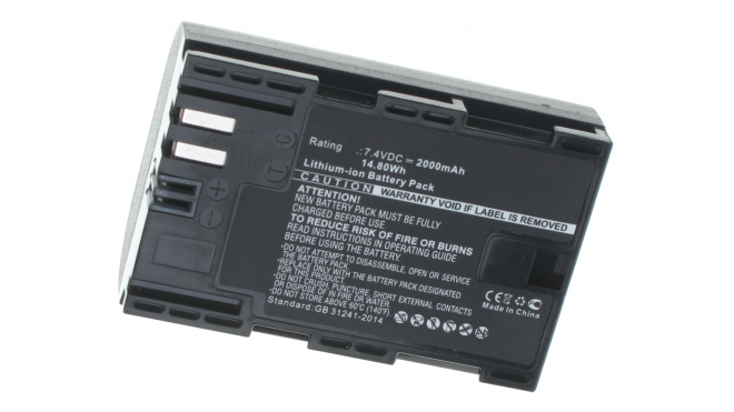 Аккумуляторная батарея LP-E6N для фотоаппаратов и видеокамер Canon. Артикул iB-F474.Емкость (mAh): 2000. Напряжение (V): 7,4