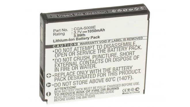 Аккумуляторная батарея CGA-S008E для фотоаппаратов и видеокамер Leica. Артикул iB-F187.Емкость (mAh): 1050. Напряжение (V): 3,7