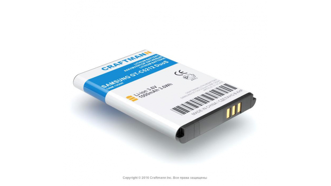 Аккумуляторная батарея iBatt C1.01.414 для телефонов, смартфонов SamsungЕмкость (mAh): 1000. Напряжение (V): 3,6
