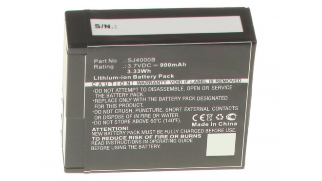 Аккумуляторные батареи для фотоаппаратов и видеокамер SJCAM M10 WiFiЕмкость (mAh): 900. Напряжение (V): 3,7