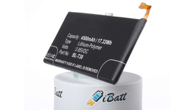 Аккумуляторная батарея BL-T30 для телефонов, смартфонов LG. Артикул iB-M2167.Емкость (mAh): 4500. Напряжение (V): 3,85