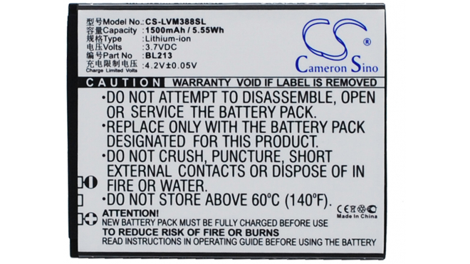 Аккумуляторная батарея iBatt iB-M821 для телефонов, смартфонов LenovoЕмкость (mAh): 1500. Напряжение (V): 3,7