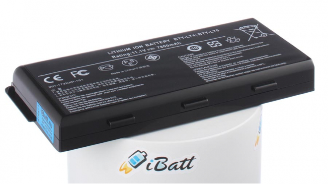 Аккумуляторная батарея CS-MSR620HB для ноутбуков MSI. Артикул iB-A441H.Емкость (mAh): 7200. Напряжение (V): 11,1