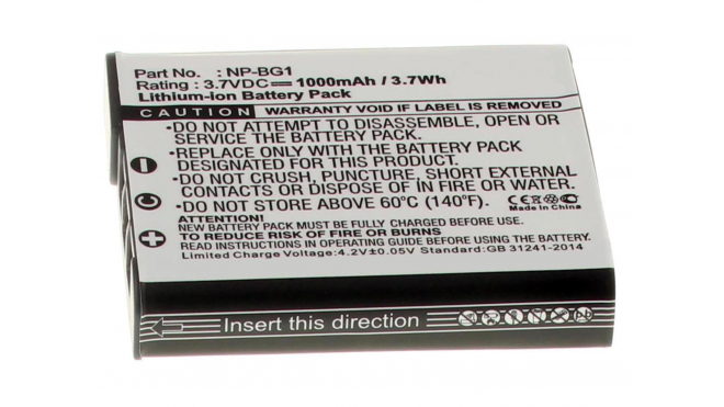 Аккумуляторные батареи для фотоаппаратов и видеокамер Sony Cyber-shot DSC-W115Емкость (mAh): 1000. Напряжение (V): 3,7