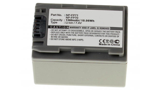 Аккумуляторные батареи для фотоаппаратов и видеокамер Sony DCR-HC28Емкость (mAh): 1360. Напряжение (V): 7,4