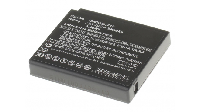 Аккумуляторные батареи для фотоаппаратов и видеокамер Panasonic Lumix DMC-FX60PЕмкость (mAh): 940. Напряжение (V): 3,7
