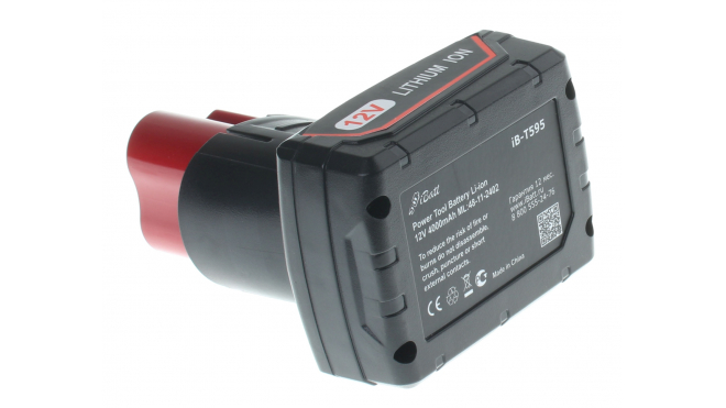 Аккумуляторная батарея для электроинструмента Milwaukee M12 LL-0. Артикул iB-T595.Емкость (mAh): 4000. Напряжение (V): 12