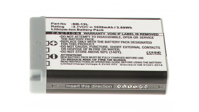 Аккумуляторная батарея iBatt iB-F447 для фотокамер и видеокамер CanonЕмкость (mAh): 1050. Напряжение (V): 3,7