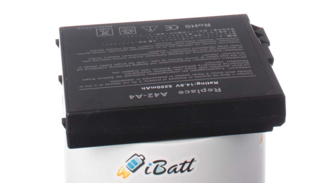 Аккумуляторная батарея для ноутбука Asus A4Ga. Артикул iB-A175H.Емкость (mAh): 5200. Напряжение (V): 14,8