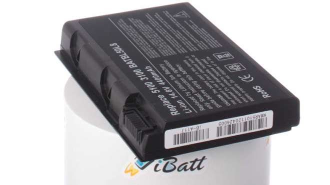 Аккумуляторная батарея для ноутбука Acer TravelMate 4204WLM. Артикул iB-A117.Емкость (mAh): 4400. Напряжение (V): 14,8