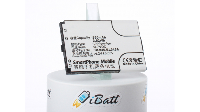 Аккумуляторная батарея iBatt iB-M2090 для телефонов, смартфонов LenovoЕмкость (mAh): 950. Напряжение (V): 3,7