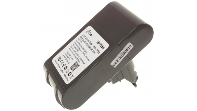 Аккумуляторная батарея для пылесоса Dyson DC72 Animal. Артикул iB-T954.Емкость (mAh): 3000. Напряжение (V): 21,6