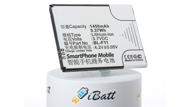 Аккумуляторная батарея iBatt iB-M2494 для телефонов, смартфонов PhicommЕмкость (mAh): 1450. Напряжение (V): 3,7