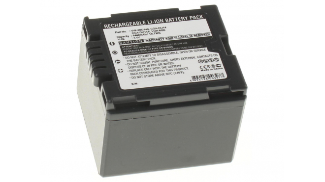 Аккумуляторные батареи для фотоаппаратов и видеокамер Panasonic NV-GS300EB-SЕмкость (mAh): 1440. Напряжение (V): 7,4