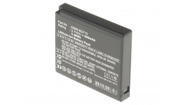 Аккумуляторные батареи для фотоаппаратов и видеокамер Panasonic Lumix DMC-FS33Емкость (mAh): 940. Напряжение (V): 3,7