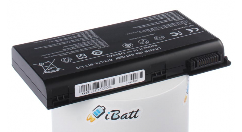 Аккумуляторная батарея для ноутбука MSI Megabook CX600. Артикул iB-A440H.Емкость (mAh): 5200. Напряжение (V): 11,1