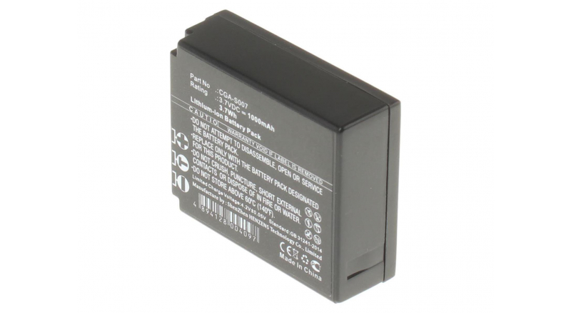 Аккумуляторные батареи для фотоаппаратов и видеокамер Panasonic Lumix DMC-TZ2EB-SЕмкость (mAh): 1000. Напряжение (V): 3,7