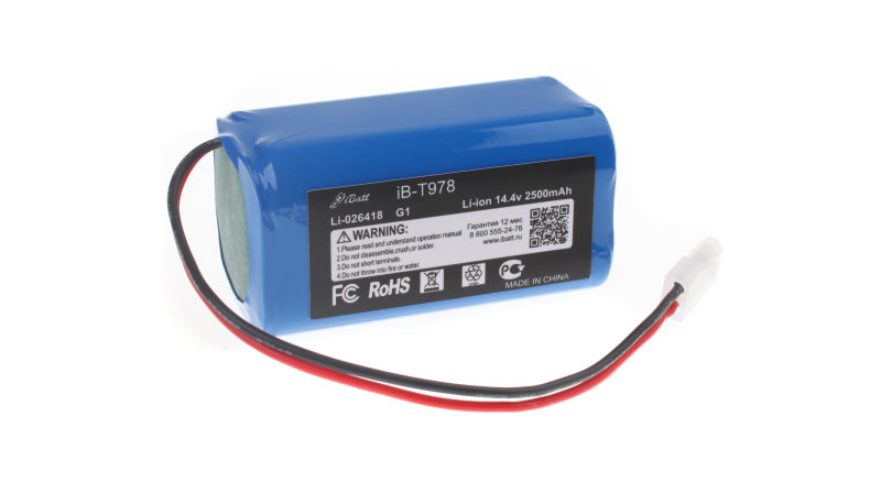 Аккумуляторная батарея для пылесоса Isweep X3. Артикул iB-T978.Емкость (mAh): 2500. Напряжение (V): 14,4
