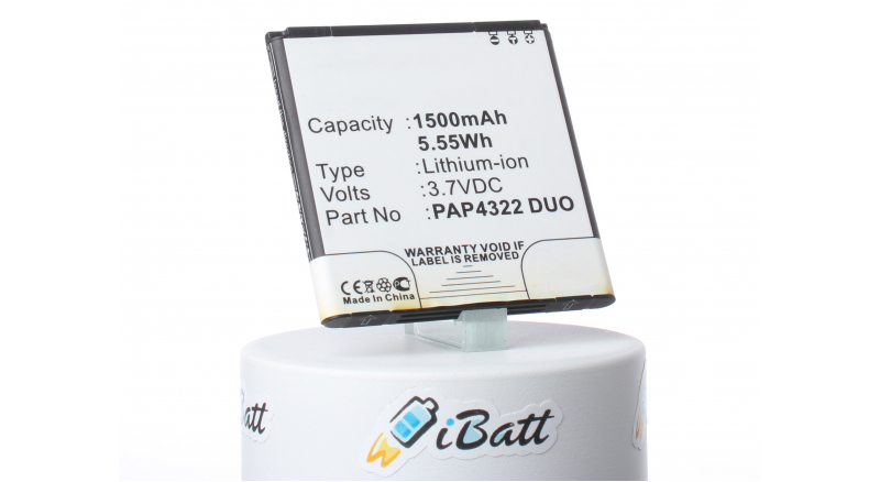 Аккумуляторная батарея iBatt iB-M846 для телефонов, смартфонов PrestigioЕмкость (mAh): 1500. Напряжение (V): 3,7