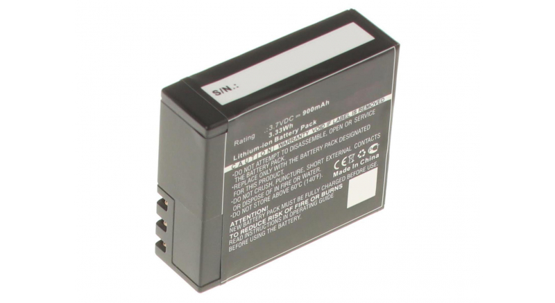 Аккумуляторная батарея S009 для фотоаппаратов и видеокамер SJCAM. Артикул iB-F441.Емкость (mAh): 900. Напряжение (V): 3,7