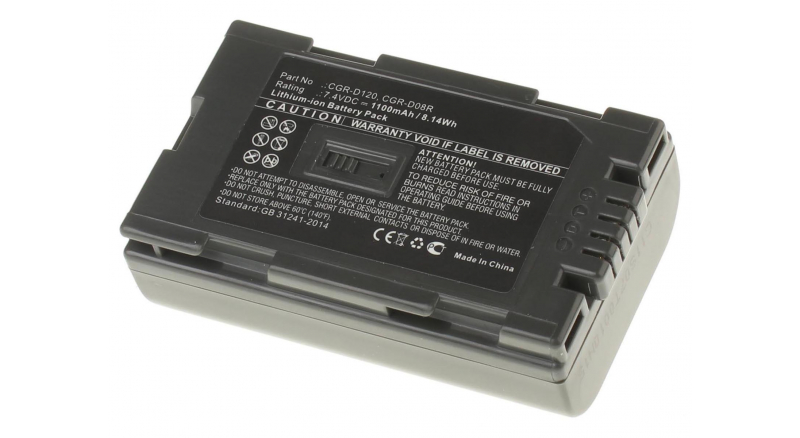 Аккумуляторные батареи для фотоаппаратов и видеокамер Panasonic NV-DS15Емкость (mAh): 1100. Напряжение (V): 7,4