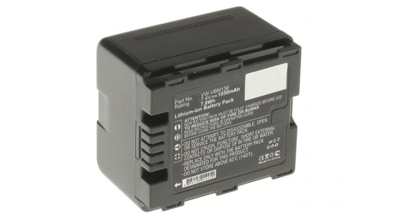 Аккумуляторные батареи для фотоаппаратов и видеокамер Panasonic HDC-SD900Емкость (mAh): 1050. Напряжение (V): 7,4