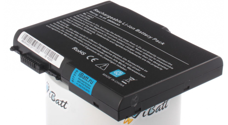 Аккумуляторная батарея iBatt iB-A220 для ноутбука AcerЕмкость (mAh): 6600. Напряжение (V): 14,8