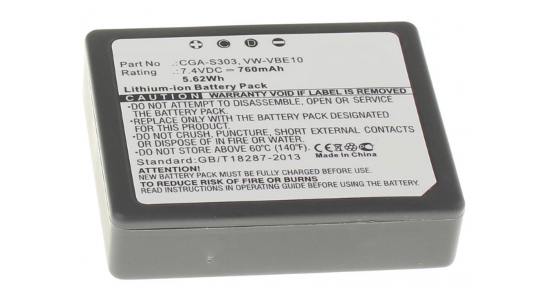 Аккумуляторные батареи для фотоаппаратов и видеокамер Panasonic SDR-S150E-SЕмкость (mAh): 760. Напряжение (V): 7,4