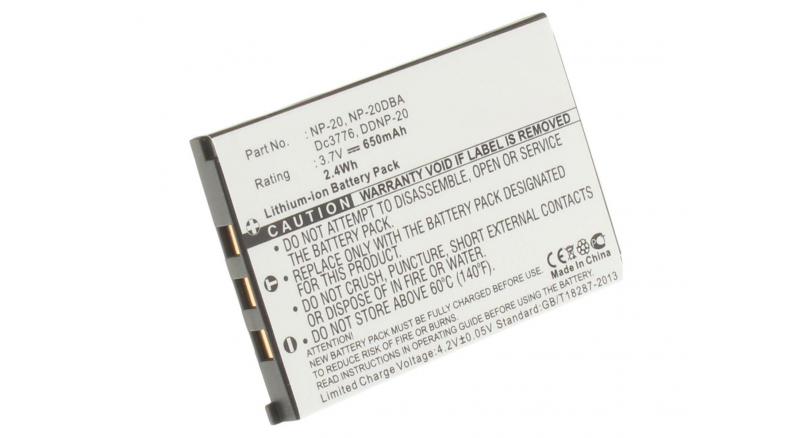 Аккумуляторные батареи для фотоаппаратов и видеокамер Casio Exilim EX-S1PMЕмкость (mAh): 650. Напряжение (V): 3,7