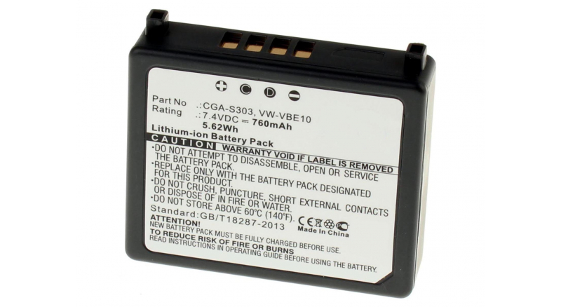 Аккумуляторная батарея VW-VBE10 для фотоаппаратов и видеокамер Panasonic. Артикул iB-F219.Емкость (mAh): 760. Напряжение (V): 7,4