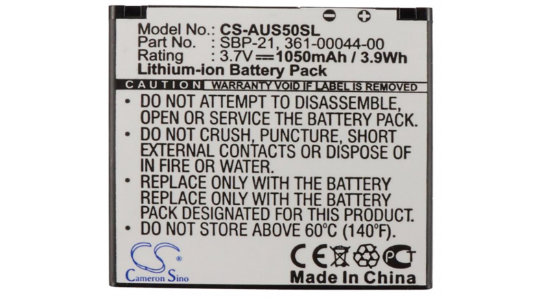 Аккумуляторная батарея для телефона, смартфона Garmin-Asus nuvifone A50. Артикул iB-M377.Емкость (mAh): 1050. Напряжение (V): 3,7