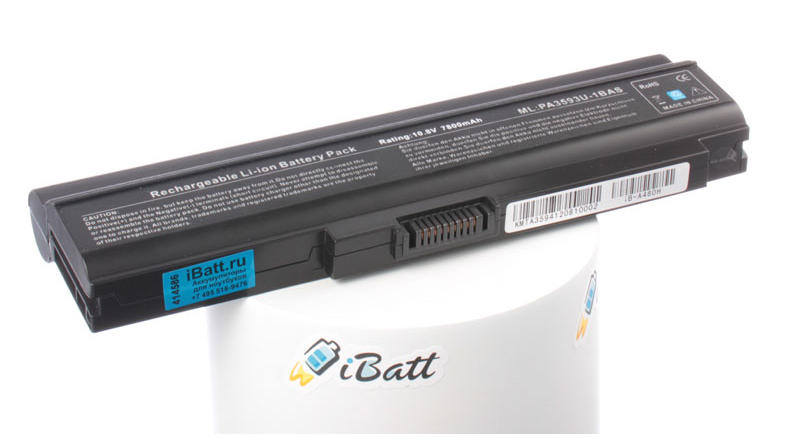 Аккумуляторная батарея PA3595U-1BAS для ноутбуков Toshiba. Артикул iB-A460H.Емкость (mAh): 7800. Напряжение (V): 10,8