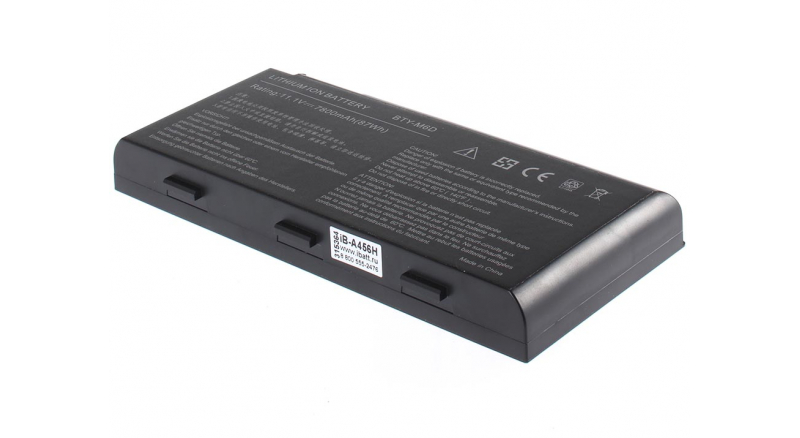 Аккумуляторная батарея для ноутбука MSI GT683. Артикул iB-A456H.Емкость (mAh): 7800. Напряжение (V): 11,1