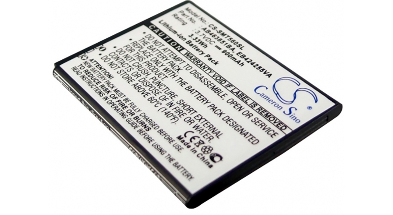 Аккумуляторная батарея для телефона, смартфона Samsung SGH-T559 Comeback. Артикул iB-M1088.Емкость (mAh): 900. Напряжение (V): 3,7