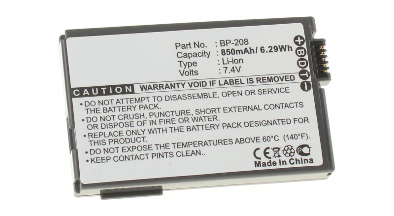 Аккумуляторная батарея BP-310 для фотоаппаратов и видеокамер Canon. Артикул iB-F108.Емкость (mAh): 850. Напряжение (V): 7,4