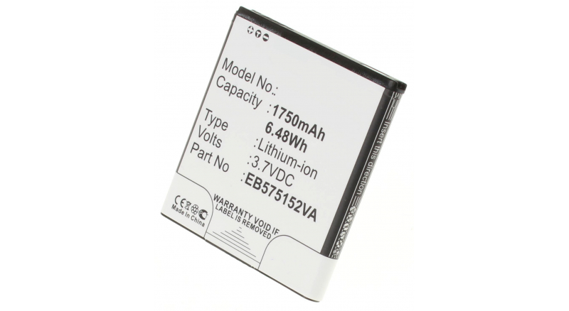 Аккумуляторная батарея EB575152VA для телефонов, смартфонов Samsung. Артикул iB-M323.Емкость (mAh): 1750. Напряжение (V): 3,7