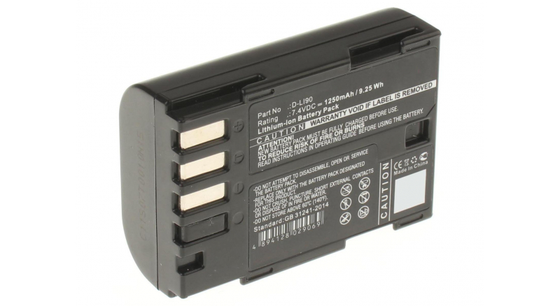 Аккумуляторные батареи для фотоаппаратов и видеокамер Pentax K-7Емкость (mAh): 1250. Напряжение (V): 7,4