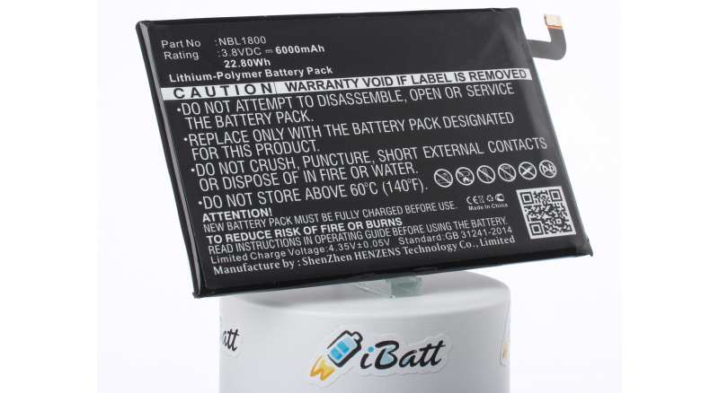 Аккумуляторная батарея NBL1800 для телефонов, смартфонов Doogee. Артикул iB-M1719.Емкость (mAh): 6000. Напряжение (V): 3,8
