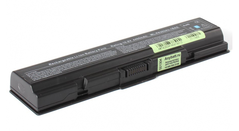 Аккумуляторная батарея для ноутбука Toshiba Satellite A300-19A. Артикул 11-1455.Емкость (mAh): 4400. Напряжение (V): 10,8