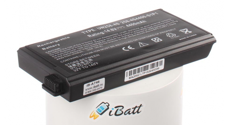 Аккумуляторная батарея для ноутбука Uniwill 258SAX. Артикул iB-A746.Емкость (mAh): 4400. Напряжение (V): 14,8