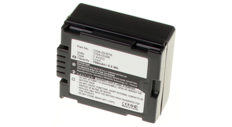 Аккумуляторные батареи для фотоаппаратов и видеокамер Panasonic NV-GS120Емкость (mAh): 750. Напряжение (V): 7,4