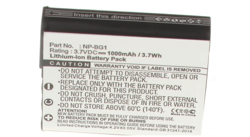 Аккумуляторные батареи для фотоаппаратов и видеокамер Sony Cyber-shot DSC-W80/BЕмкость (mAh): 1000. Напряжение (V): 3,7