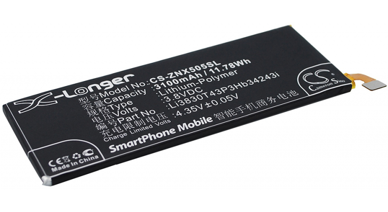 Аккумуляторная батарея Li3830T43P3HB34243I для телефонов, смартфонов ZTE. Артикул iB-M801.Емкость (mAh): 3100. Напряжение (V): 3,8