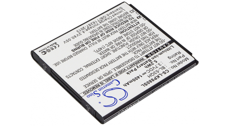 Аккумуляторная батарея для телефона, смартфона LG F-160S. Артикул iB-M1071.Емкость (mAh): 1400. Напряжение (V): 3,7